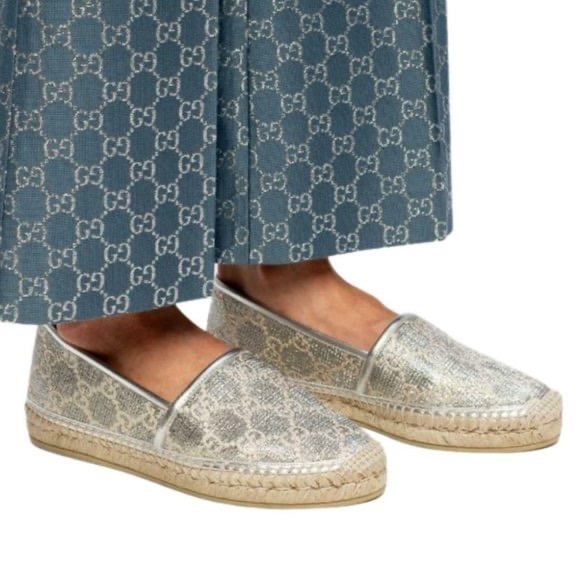 Gucci GG Signature Heritage Logo Canvas Espadrilles SZ 35 - Picture 7 of 16